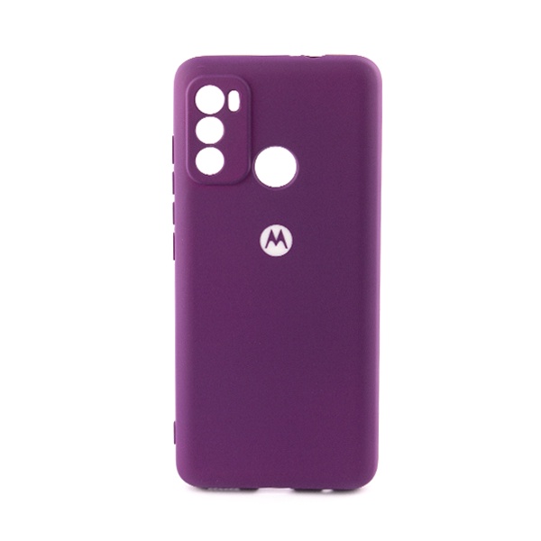 CARATULA SILICON TIPO ORIGINAL C/LOGO MOTOROLA MOTO G60 MORADA
