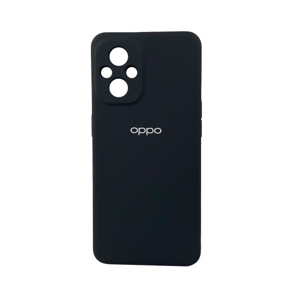 CARATULA SILICON TIPO ORIGINAL C/LOGO OPPO RENO 7 LITE NEGRA