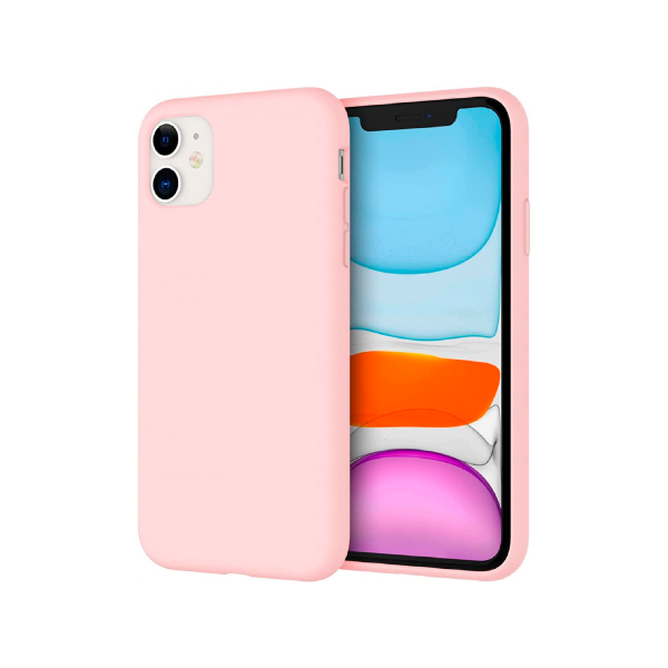 CARATULA SILICON TIPO ORIGINAL S/LOGO IPHONE 11 ROSA