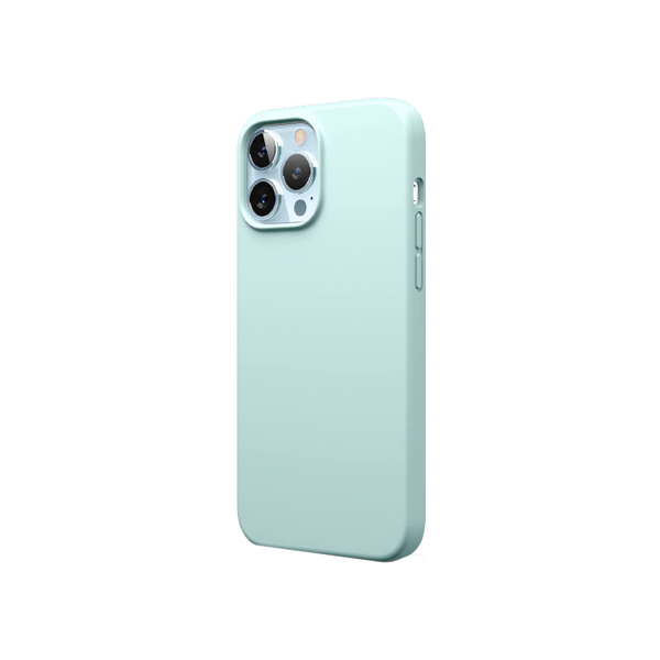 CARATULA SILICON TIPO ORIGINAL S/LOGO IPHONE 13 PRO MAX/12 PRO MAX MENTA