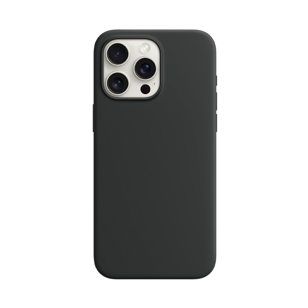 CARATULA SILICON TIPO ORIGINAL S/LOGO IPHONE 15 PRO NEGRO