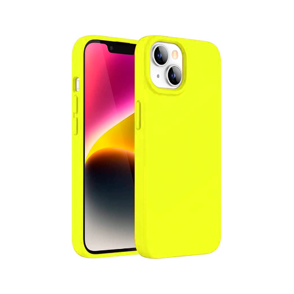 CARATULA SILICON TIPO ORIGINAL S/LOGO IPHONE 15/14 PLUS AMARILLO