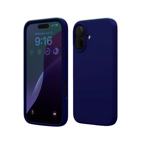 CARATULA SILICON TIPO ORIGINAL S/LOGO IPHONE 16 NAVY