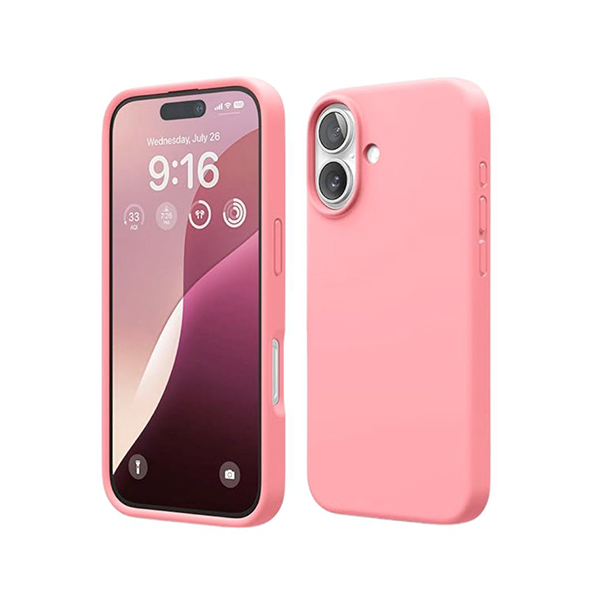 CARATULA SILICON TIPO ORIGINAL S/LOGO IPHONE 16 ROSA