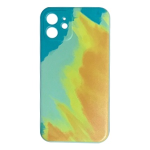 CARATULA TPU ACUARELA IPHONE 12 AQUA/AMARILLO