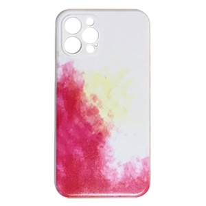 CARATULA TPU ACUARELA IPHONE 12 PRO MAX BLANCA/ROJA