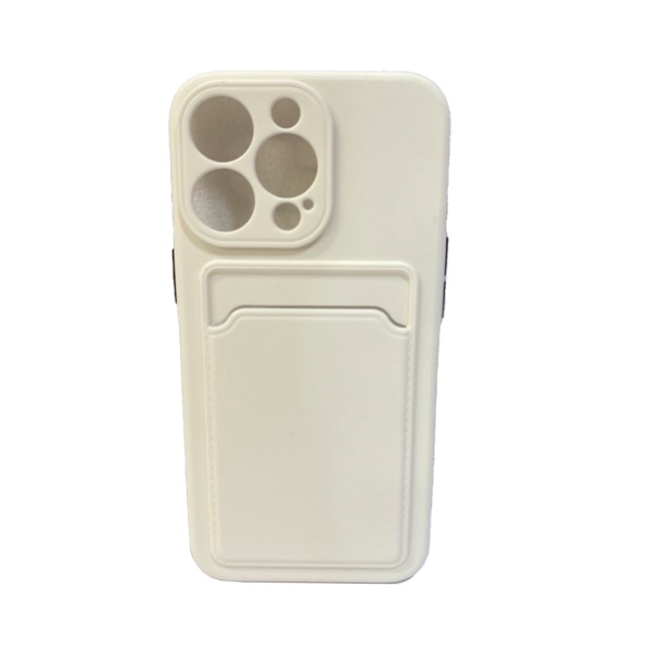 CARATULA TPU TARJETERO IPHONE 13 PRO MAX/12 PRO MAX BLANCA