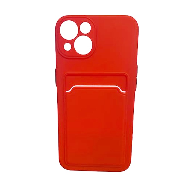 CARATULA TPU TARJETERO IPHONE 13 ROJO