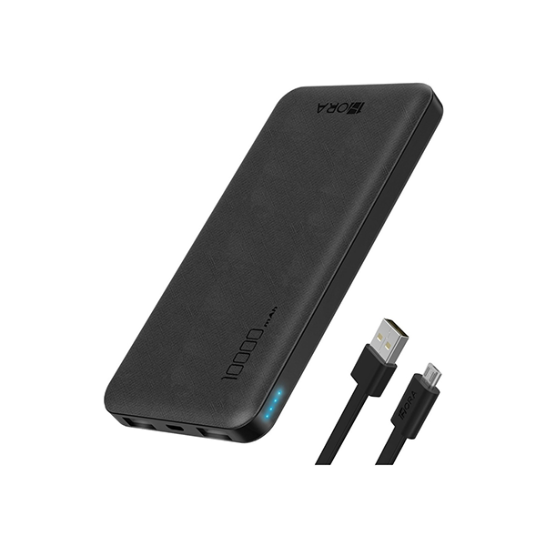 CARGADOR PORTATIL POWER BANK 10000 mAh NEGRO 1HORA