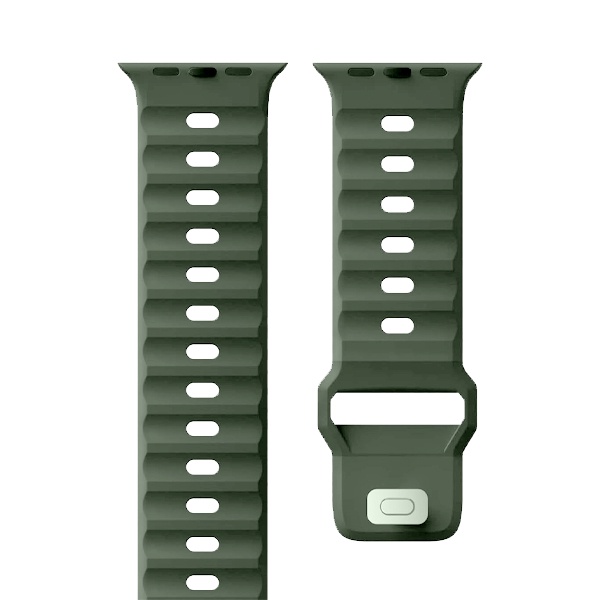 CORREA SILICON SPORT APPLE WATCH ULTRA 45-49mm VERDE MILITAR