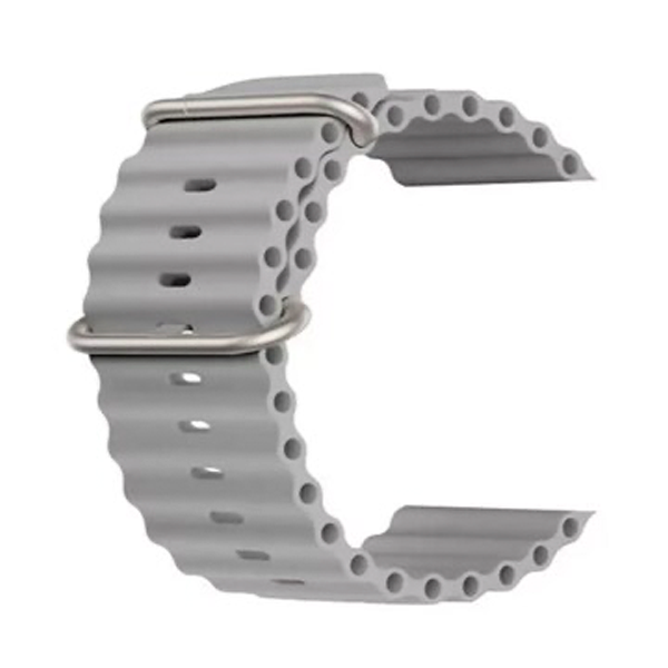 CORREA SILICON TIPO OCEAN APPLE WATCH ULTRA 42-49mm GRIS CLARO