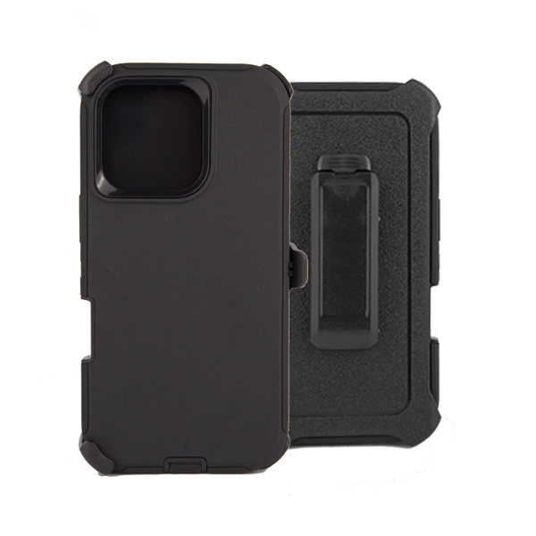 ESTUCHE TIPO DEFENDER IPHONE 16 PRO NEGRO CON CLIP