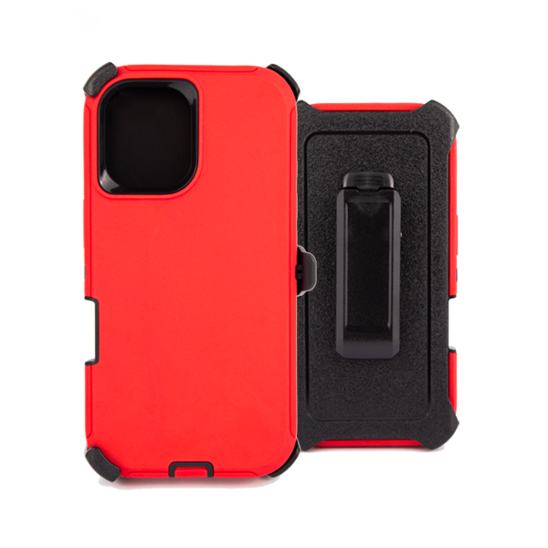 ESTUCHE TIPO DEFENDER IPHONE 16 ROJO CON CLIP