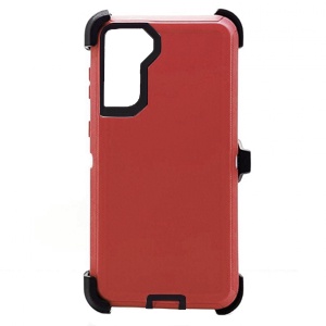 ESTUCHE TIPO DEFENDER SAMSUNG S21 PLUS ROJA/NEGRA CON CLIP