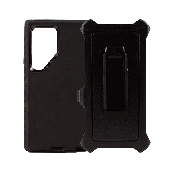 ESTUCHE TIPO DEFENDER SAMSUNG S24 ULTRA NEGRO CON CLIP