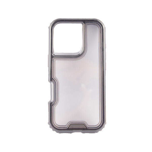 ESTUCHE TIPO DEFENDER IPHONE 16 PRO TRANSPARENTE/NEGRO