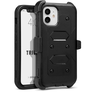 ESTUCHE TRILOGY IPHONE 12 MINI/13 MINI NEGRO CON CLIP 43-0009001