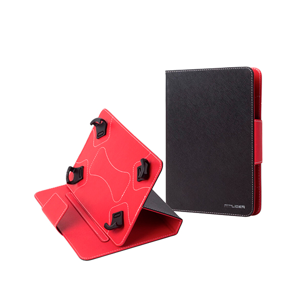 FUNDA CARTERA UNIVERSAL PARA TABLET 10 IN NEGRA/ROJO