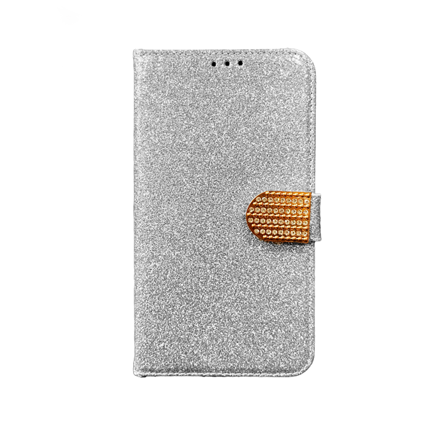 FUNDA FLIP DESLIZABLE LINE UNIVERSAL 6.3 IN BRILLOS/PLATA