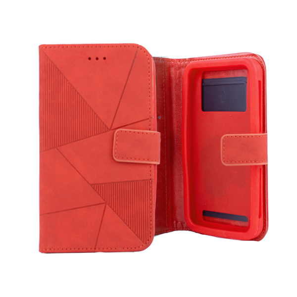 FUNDA FLIP STRIPES UNIVERSAL 5.5 IN C/SILICON ROJA
