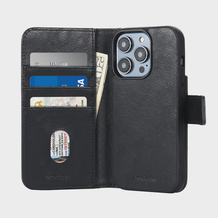 FUNDA FOLIO MAG WALLET IPHONE 15 PRO MAX NEGRA PRODIGEE