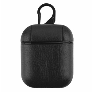 FUNDA PLASTICO/VINIPIEL AIRPODS NEGRA