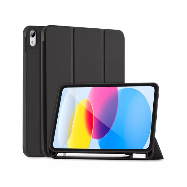 FUNDA SMART COVER AURORA IPAD (A16) 11/10 (2025/2022) C/ PORTA PLUMA NEGRO