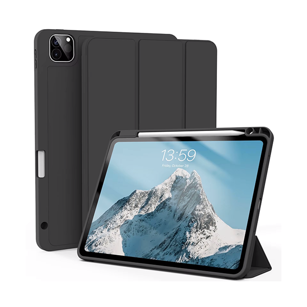 FUNDA SMART COVER AURORA IPAD AIR 13 (2024) C/ PORTA PLUMA NEGRO