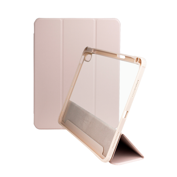 FUNDA SMART COVER AURORA IPAD AIR 4/AIR 5 10.9 C/PORTA PLUMA TRANSPARENTE/ROSAb