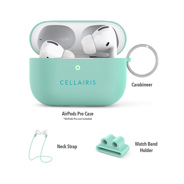 KIT DE FUNDA Y ACCESORIOS PARA AIRPODS PRO MENTA 12-0004018R