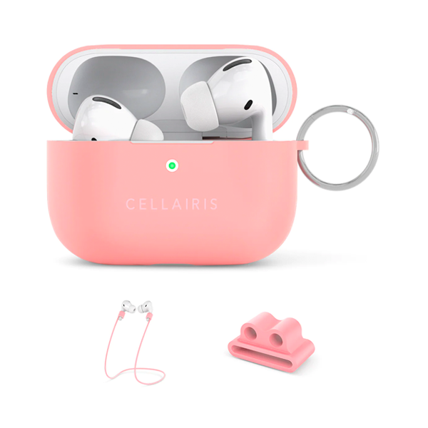 KIT DE FUNDA Y ACCESORIOS PARA AIRPODS PRO ROSA 12-0004019R