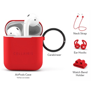 KIT DE FUNDA Y ACCESORIOS PARA AIRPODS ROJA 12-0004003