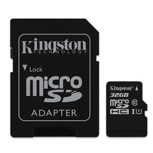 MICRO SD KINGSTON 32GB CLASE 10 C/ ADAPTADOR