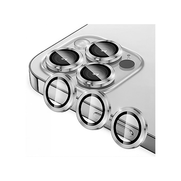 PROTECTOR CAMARA CRISTAL TEMPLADO IPHONE 16 PRO/16 PRO MAX PLATA