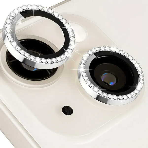 PROTECTOR CAMARA CRISTAL TEMPLADO IPHONE 16/16 PLUS BRILLOS PLATA