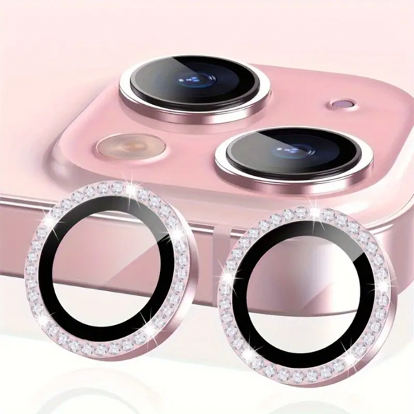 PROTECTOR CAMARA CRISTAL TEMPLADO IPHONE 16/16 PLUS BRILLOS ROSE GOLD