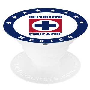 SUJETADOR POPSOCKETS LIGA MX CRUZ AZUL BASE BLANCA/ESCUDO