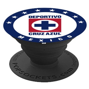 SUJETADOR POPSOCKETS LIGA MX CRUZ AZUL BASE NEGRA/ESCUDO