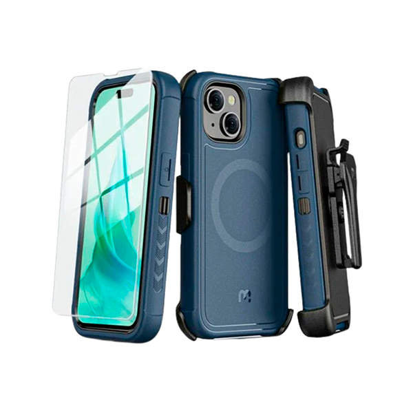 CARATULA MAVERICK MAGSAFE CON CLIP IPHONE 15/14/13 NAVY MYBAT PRO