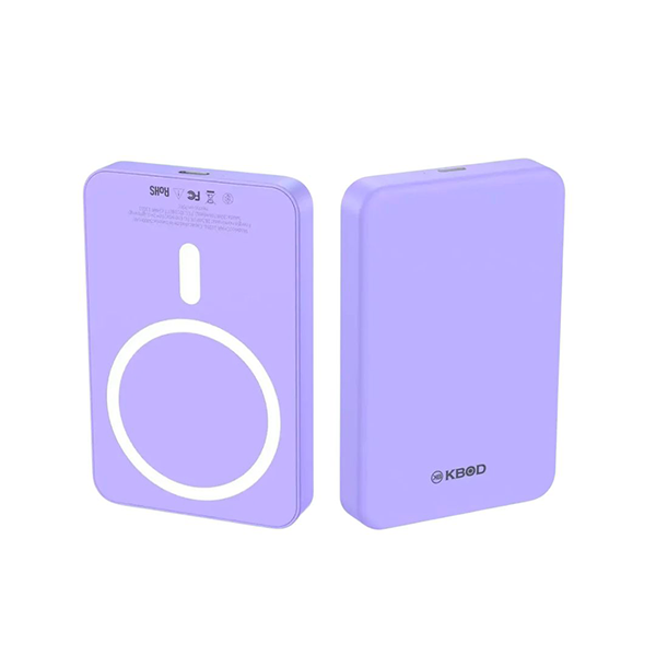 CARGADOR PORTATIL POWER BANK C/MAGSAFE 5000 mAh MORADO KBOD
