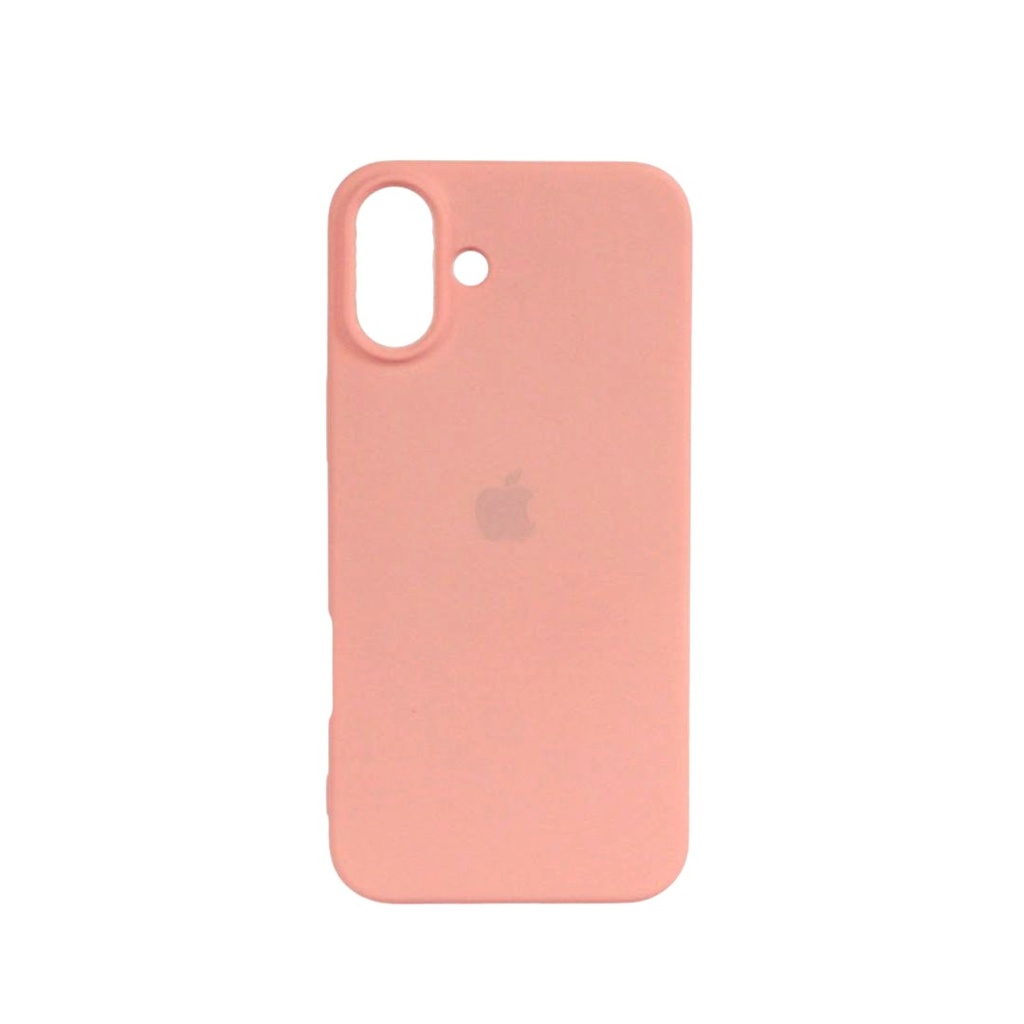 CARATULA SILICON TIPO ORIGINAL C/ LOGO IPHONE 16 PLUS ROSA