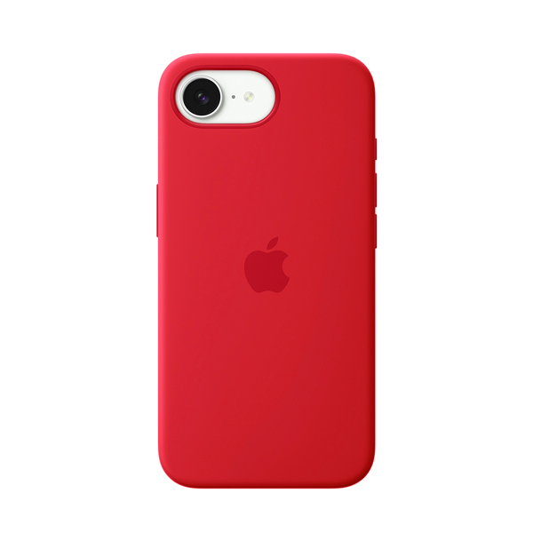 CARATULA SILICON TIPO ORIGINAL C/ LOGO IPHONE 16e ROJA