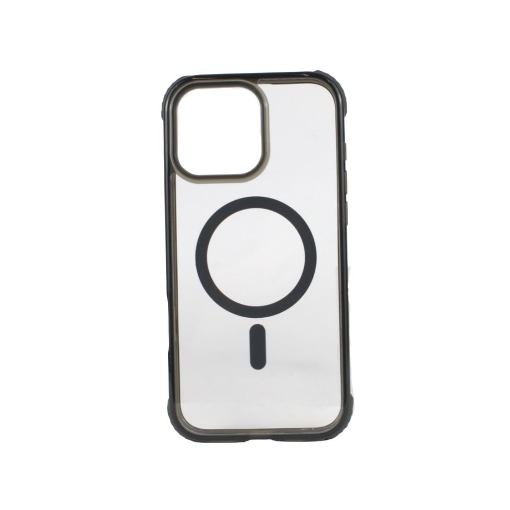 CARATULA UNICORN MAGSAFE IPHONE 16 PRO MAX TRANSPARENTE/NEGRA