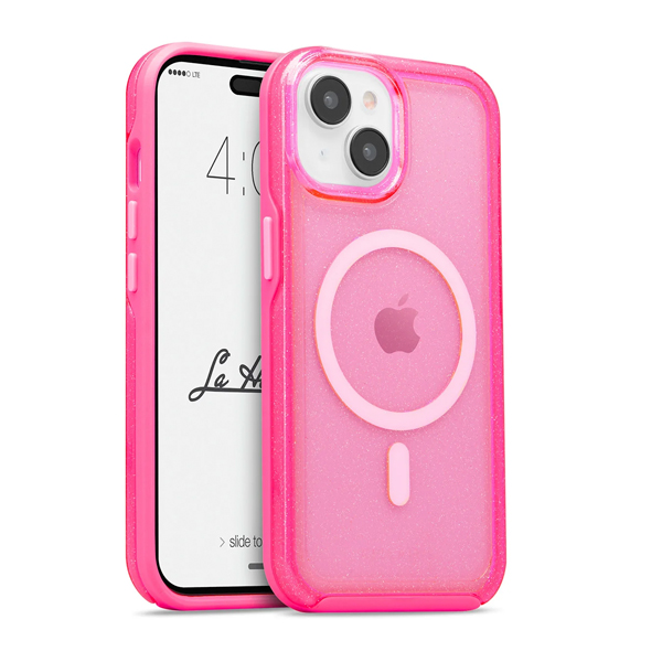 CARATULA LA HORNET GLITTER MAGSAFE IPHONE 15/14 PLUS ROSA 34-0170003R