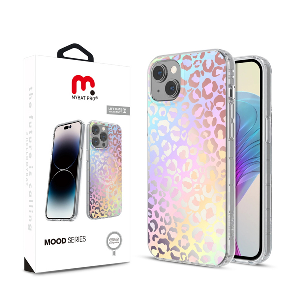 CARATULA MOOD MAGSAFE IPHONE 15/14 PLUS HOLOGRAPHIC LEOPARD MYBAT PRO