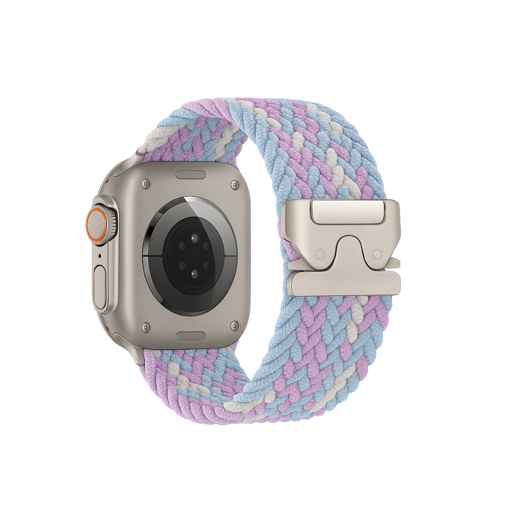 CORREA TRENZADA TIPO UNILOOP APPLE WATCH ULTRA 42mm-49mm AZUL/BLANCO/LILA