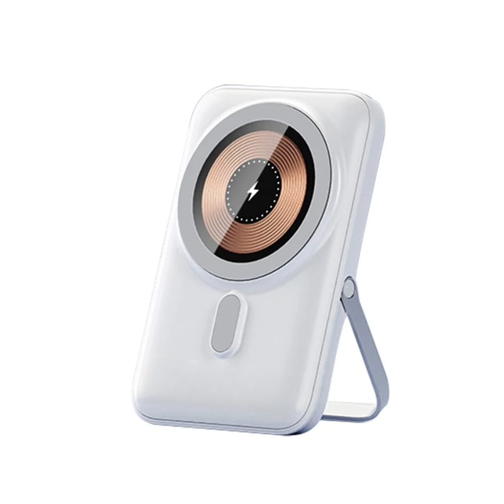 CARGADOR PORTATIL POWER BANK C/STAND MAGSAFE 10000 mAh BLANCA