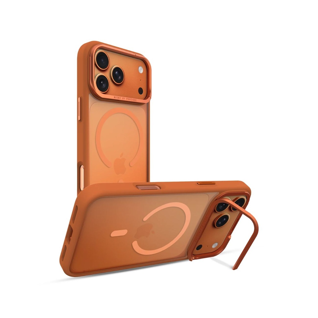 CARATULA KICKLT + MAG IPHONE 17 PRO MAX ORANGE PRODIGEE