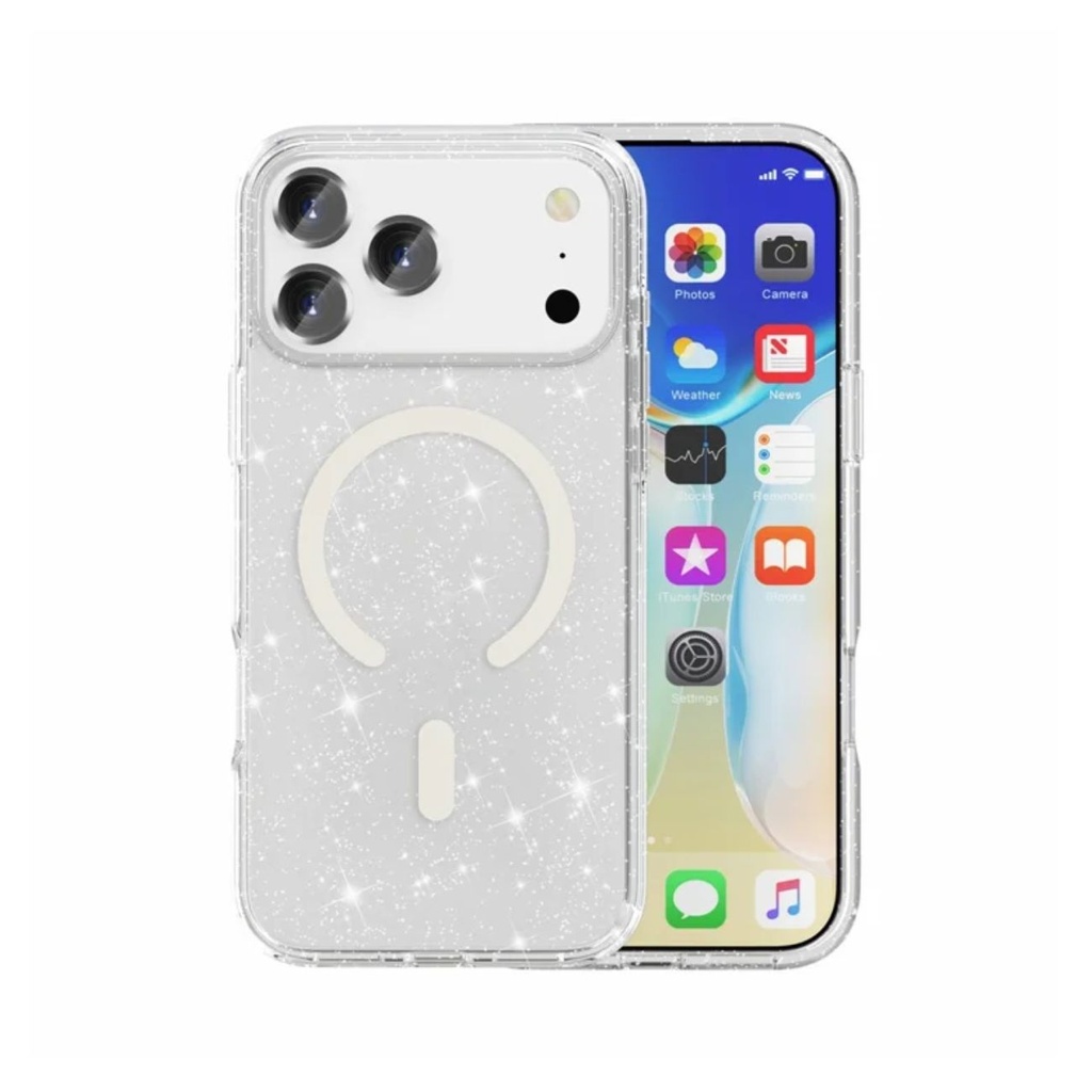 CARATULA SHOWCASE SLIM HALO GLITTER MAGSAFE IPHONE 17 PRO MAX BLANCA 40-0060104R