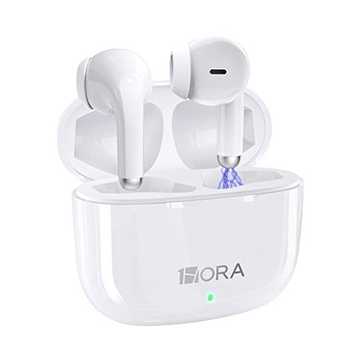 [7500907000712] AUDIFONOS MANOS LIBRES INALAMBRICOS AUT203 BLANCOS 1HORA